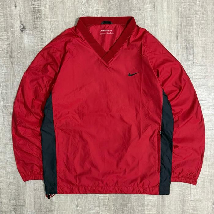 Nike golf vneck jacket redblack