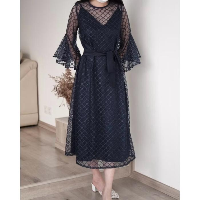 Dress At Vezzo - NAMEE WRAP DRESS Dark Blue All Size