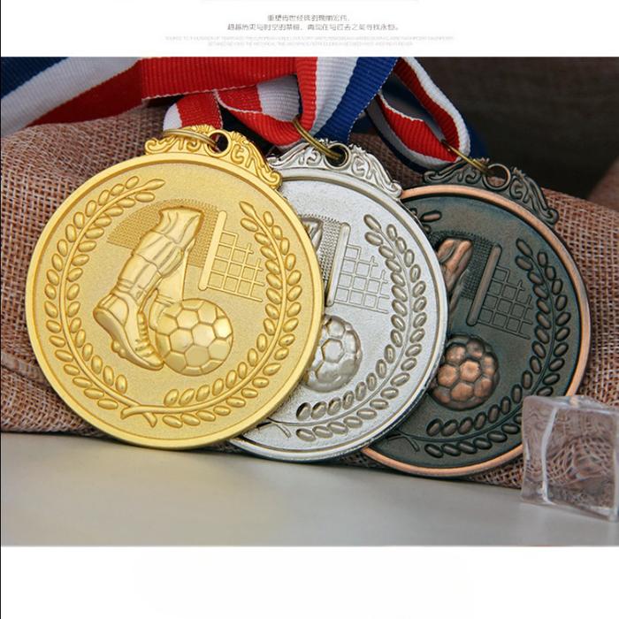 (Murah-Grosir) Medali Peringatan Desain Piala Sepak Bola Warna Gold silver bronze