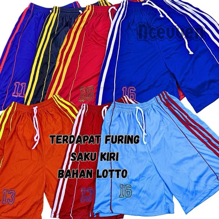 Celana pendek pria dewasa remaja cowok sport futsal bola furing 2layer gym basket katun jumbo XXL Ka
