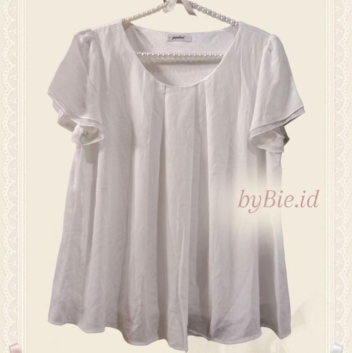 Blouse Chiffon Pleated | Flutter Sleeve Blouse