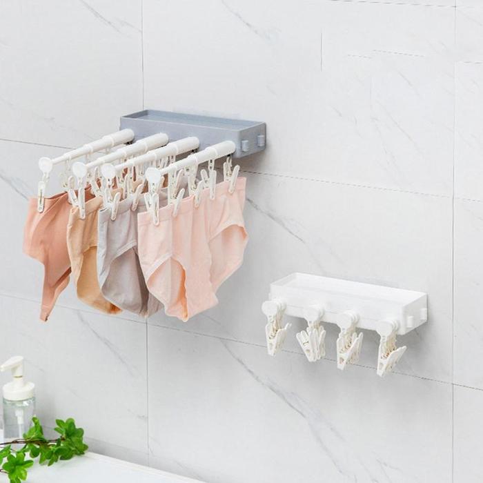 Sock Drying Rack Telescopic Baby Clothes Drying Rack Portable Punch