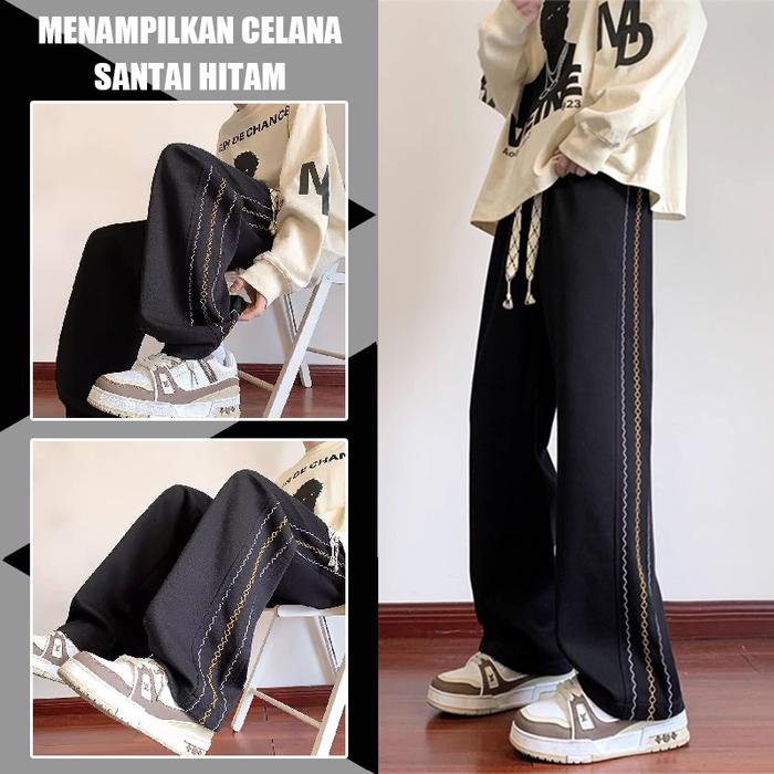 celana pria kekinian celana panjng pria celana baggy pants pria celana korean style sweatpants  cela