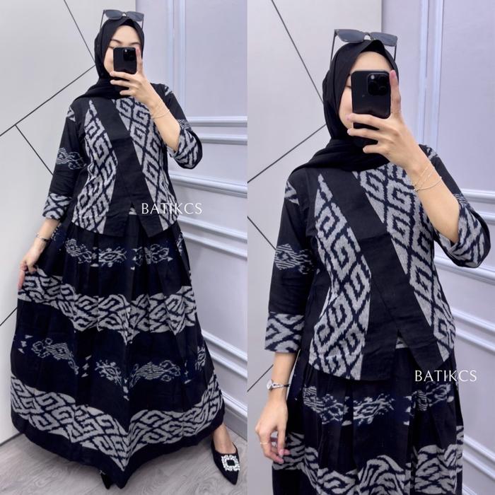 Tisya Set original BATIK CS  Tenun Troso Batik Setelan toraja