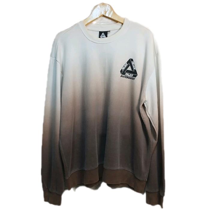 Crewneck Sweater Palace x Vans Gradasi Krem Coklat Size L fit XL
