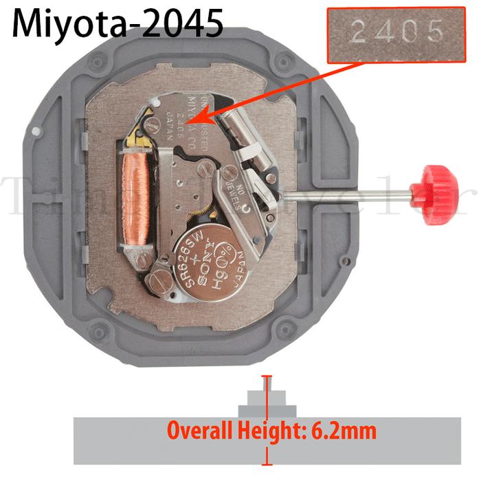 Japan Miyota/ LTD Watch Movement 2405 Quartz Movement Overall Height 6.2mm
