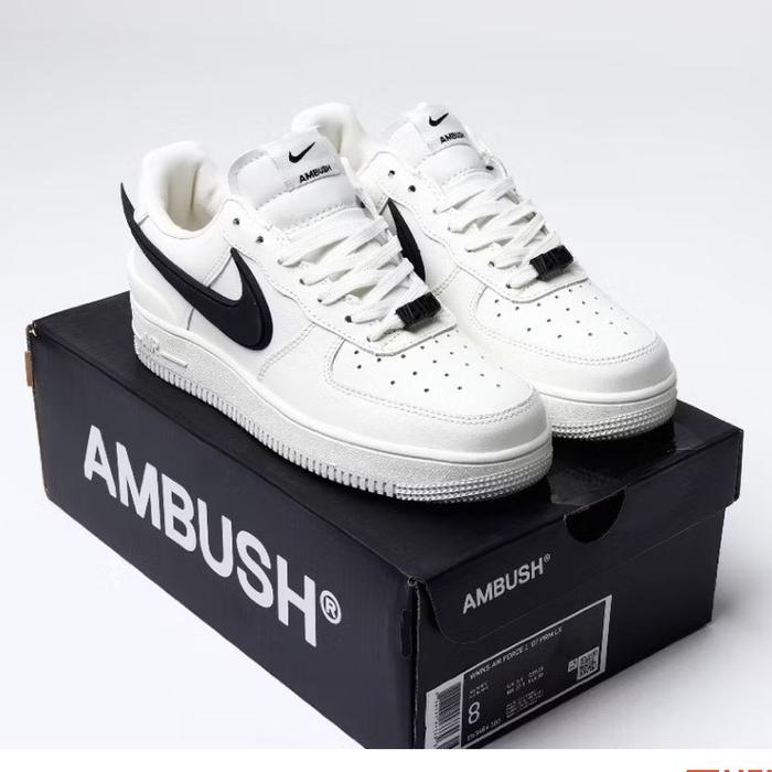 Nike Air Force 1 Low Ambush Putih Sail Hitam Sepatu Pria Casual Original 100% Desain Klasik Modern S