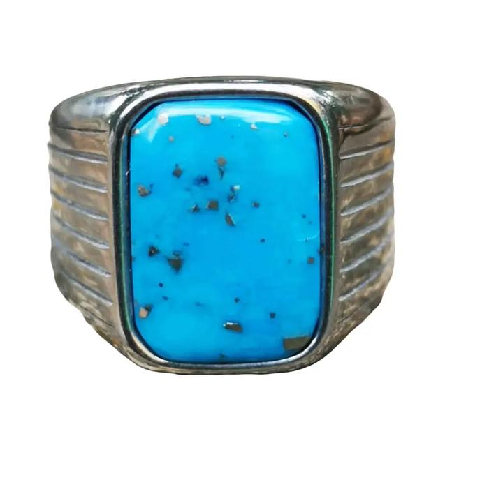 Cincin Titanium Batu Pirus Badar Emas Original - Model Terbaru - Rings