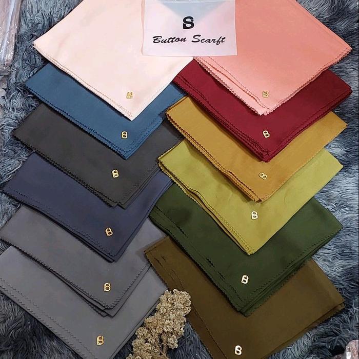Segiempat Berlogo Segiempat Buttonscarves Polos Jilbab Segiempat Berlogo Bahan Voal Ukuran 110x110 N