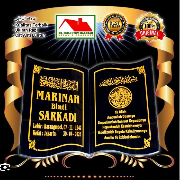 Batu Nisan Buku Granito (Lempengan)