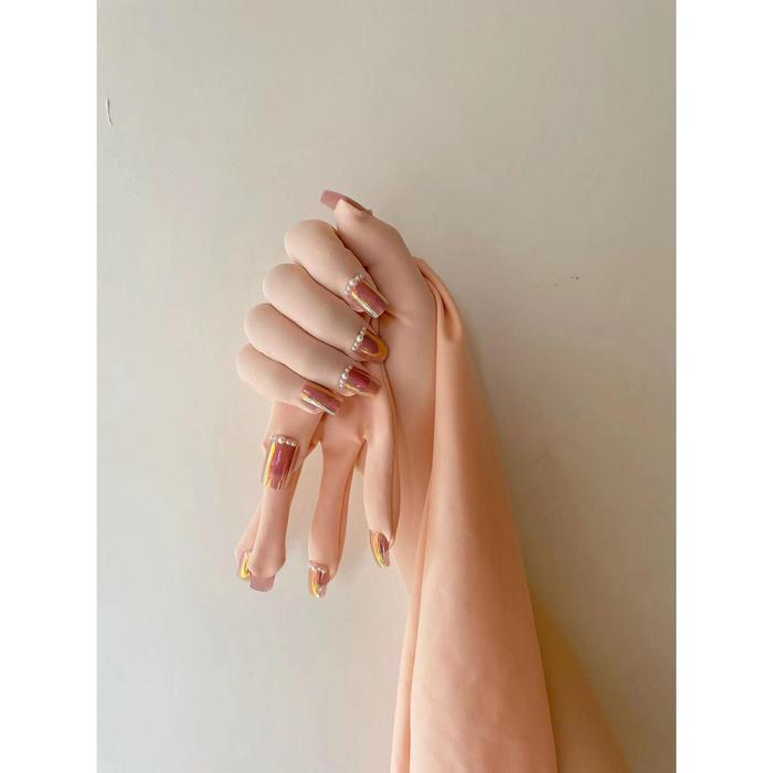 Luxury pink flesh colored spandex Zentai nail gloves men's role-playing Kigurumi high elasticity lon
