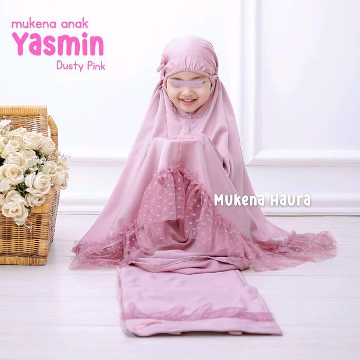 Terlaris Mukena Anak Yasmin Sutra Satin Velvet Motif Sajadah Bonus Tas - Usia 2 - 9 Tahun Mukenah Sa