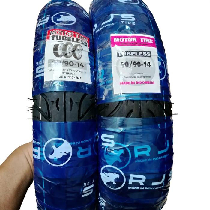 RJ Tire Sepasang 1 Set Ban Tubles Motor Matic Ring14 Ukuran 80/90-14 & 90/90-14 Motorcycle Donat IRC