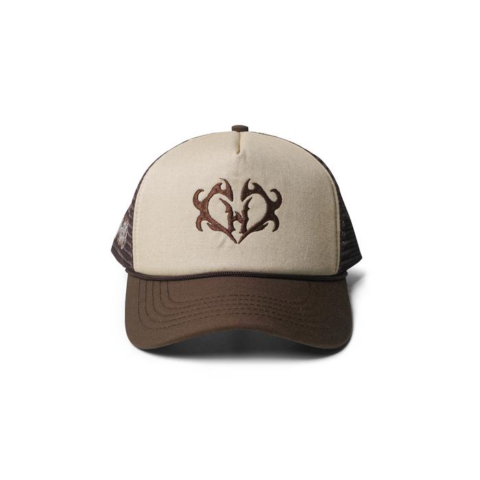 Himside - Hurt Brown Trucker Hat - Topi Jaring Pria Dan Wanita Merah Corduroy