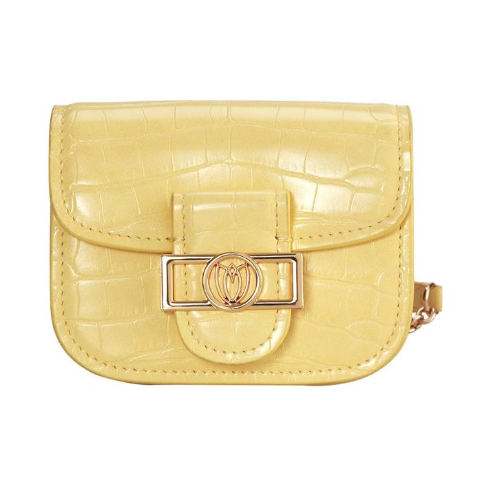 THYS SUSEN Tas Selempang Croco Mini Dengan Bunga 1005 - Kuning Sling Bag Crossbody Bag Tas Bahu Tas 