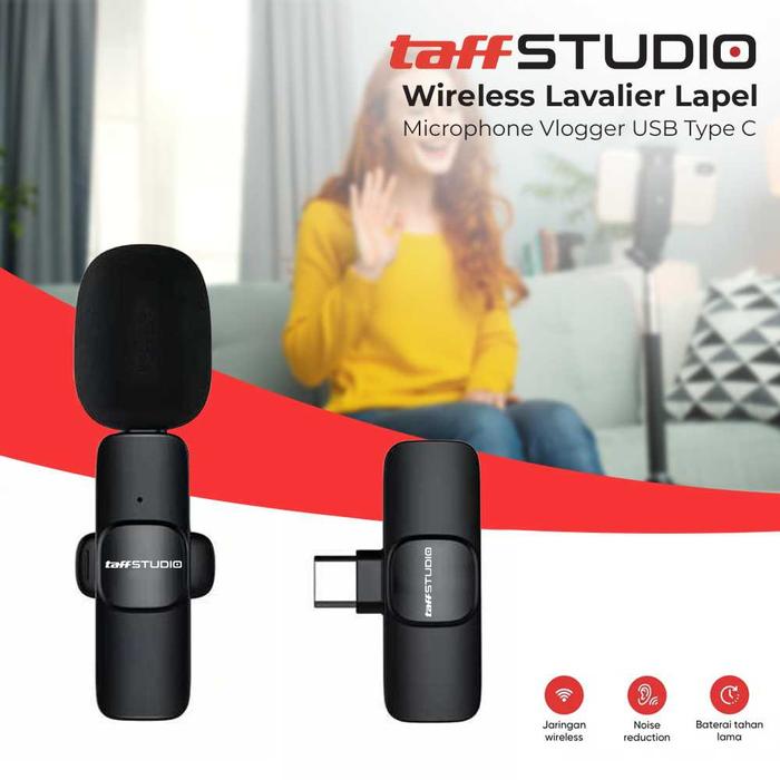 Mutiaramall - Wireless Lavalier Mic | Mikrofon Vlogger USB | Mic Clip On