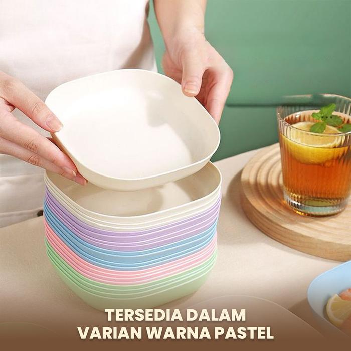 Living Mall Piring Makan Plastik/Piring Buah Pastel Estetik L10 Snack/Fruit Plate/Piring Serbaguna
