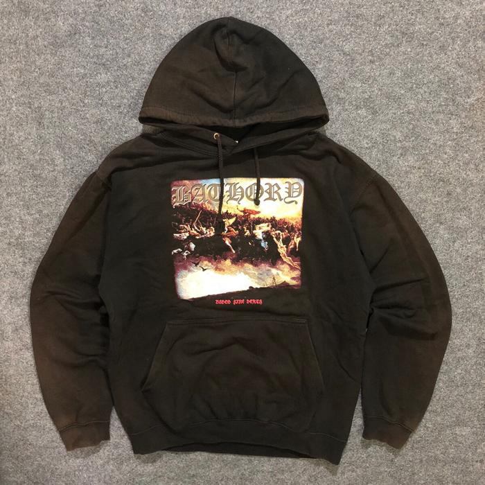 Bathory Blood Fire Death Hoodie Sun Faded Aesthetic