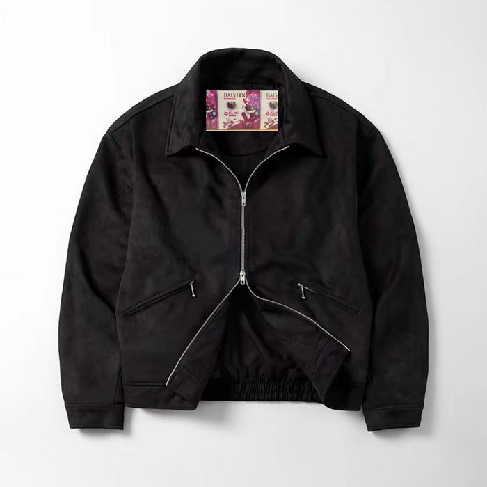 bal Jacket Ba1 - Locky Black Unisex Jaket Casual Pria Printing Zipper Cowok Hitam Kulit Branded Panj