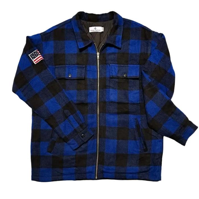 JACKET FLANEL GENUINE SAINTHOOD BLUE TARTAN | LONG SLEEVE JACKET ZIPPER BLUE