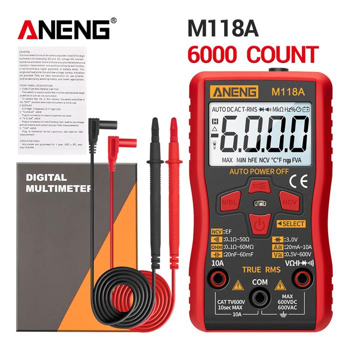ANENG Mini M118A 6000 Counts Multimeter Voltage Tester Resistance
