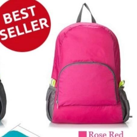 Tas ransel lipat oxford red rose