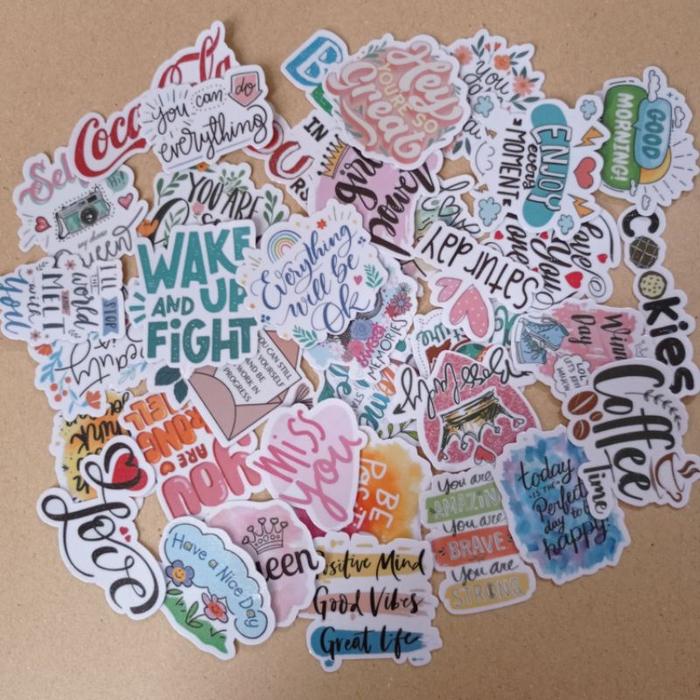 Stiker untuk Diary / Stiker tumblr / stiker botol minum / Stiker hand phone / Planner / Notebook / J