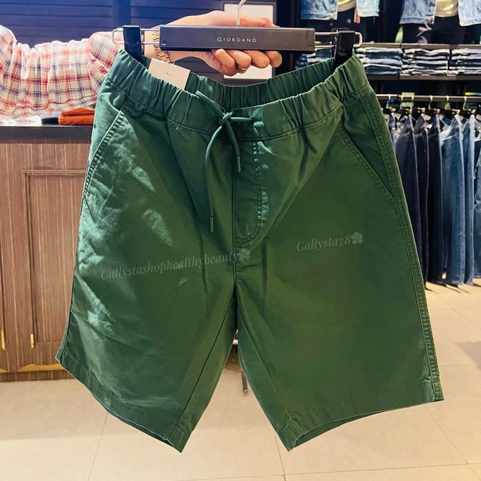Terbaru Giordano Drawsting Celana Pendek Giordano Pria Signature Dark Pine