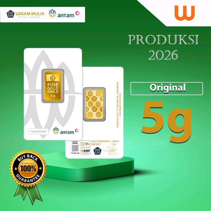 5 GR (GRAM) GOLDBAR/LOGAM MULIA/LM/EMAS ANTAM BERSERTIFIKAT LBMA