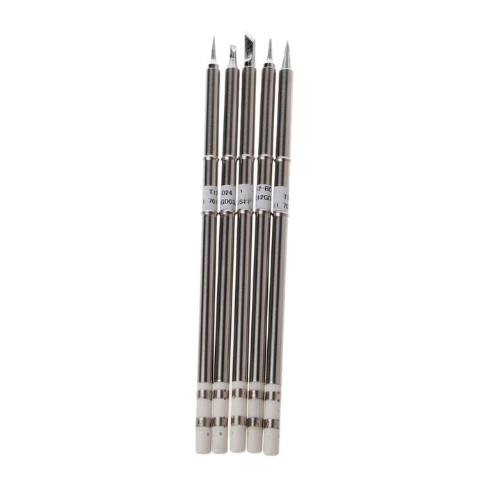 5 Pcs T12 Series Solder Iron Tips For Hakko FX951 Soldering Station