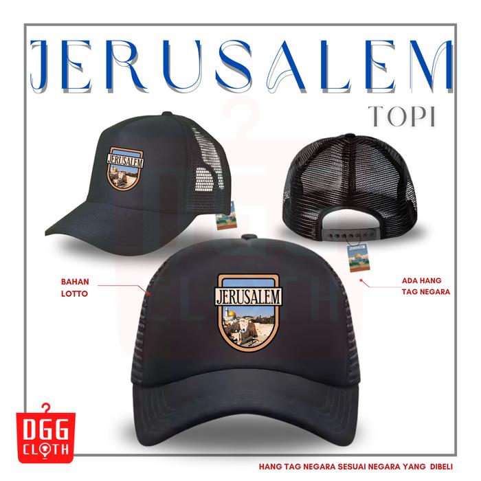 DGGCloth Topi Souvenir Negara Jerusalem  - Topi Trucker Oleh Oleh Jerusalem 1