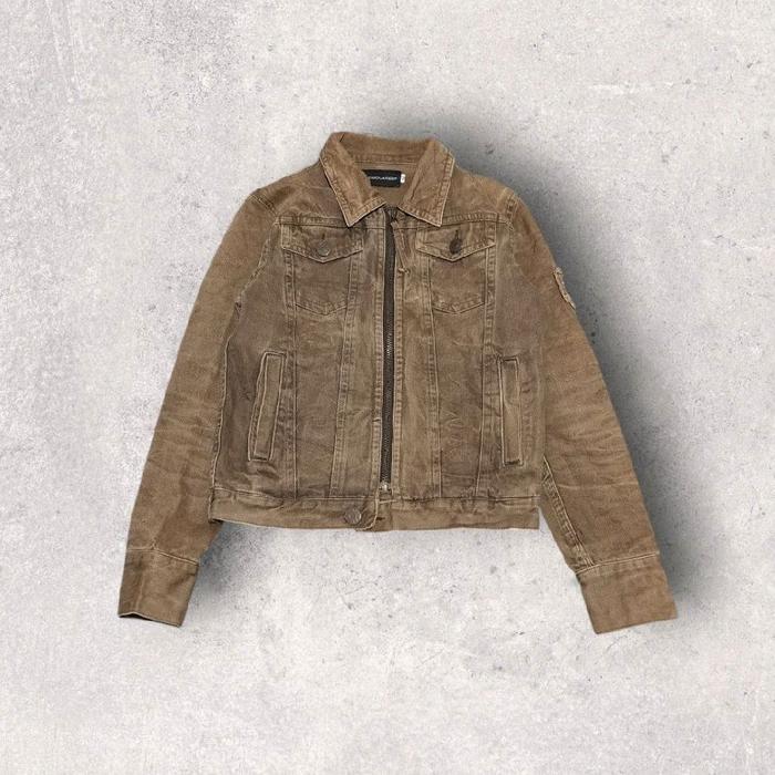 Dsquared² Vintage 90's Tie-Dye Washed Denim Biker Jacket Original