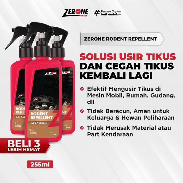 Pengusir Tikus Zerone Rodent Repellent Anti Tikus Untuk Rumah Kap Mesin Mobil [ Beli 3 Lebih Hemat ]