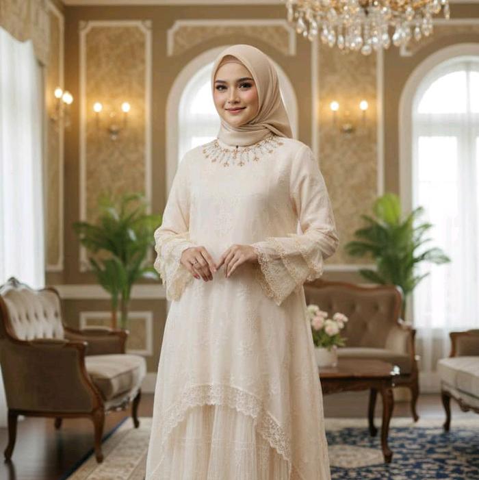 (Etalase LD 120) Gamis Mewah Gamis Bini Orang Gamis Aisyah LD 120