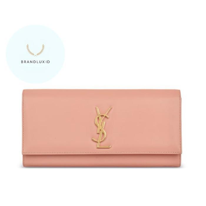 SAINT LAURENT MONOGRAM KATE CLUTCH PALE BLUSH