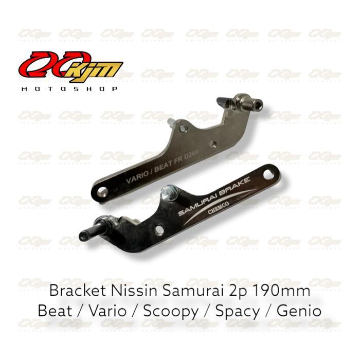 BRACKET KALIPER NISSIN SAMURAI 2P PISTON VARIO BEAT SCOOPY GENIO SPACY