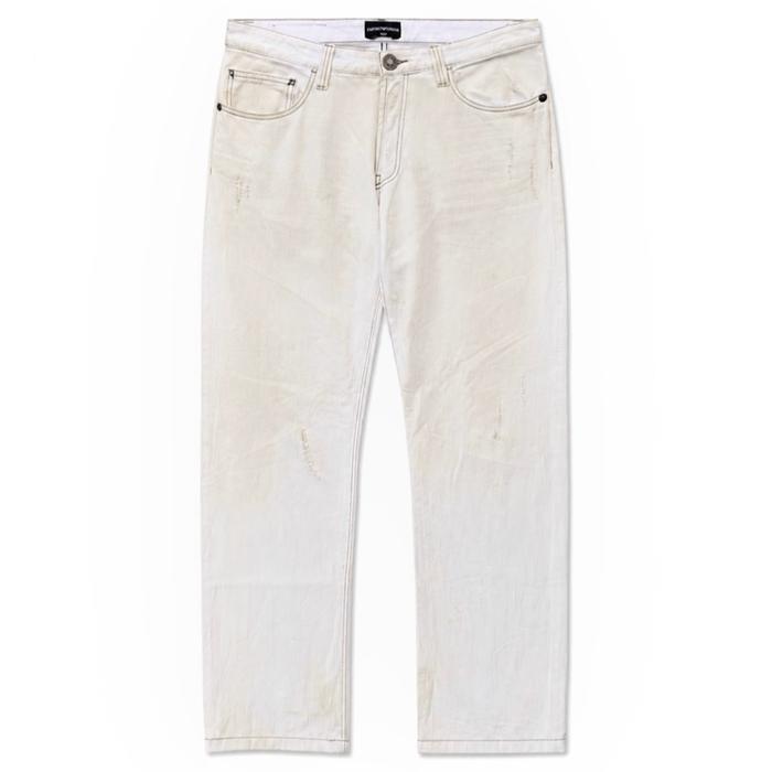 emporio armani by giorgio armani distressed dirty jeans