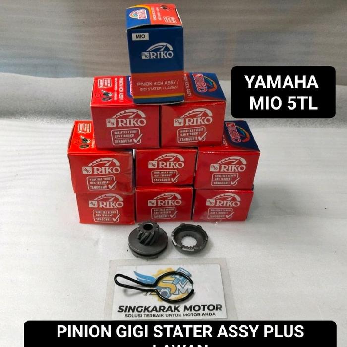 PINION KICK STATER ASSY GIGI PINION STATER PLUS LAWAN YAMAHA MIO 5TL RIKO ORIGINAL