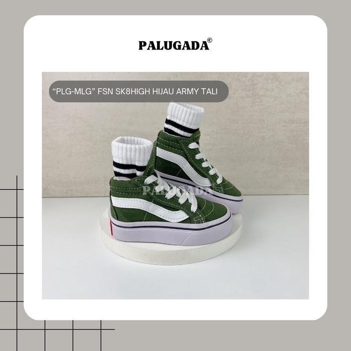 PALUGADA Sepatu Anak Laki-Laki dan Perempuan FSN SK8HIGH TALI HIJAU ARMY