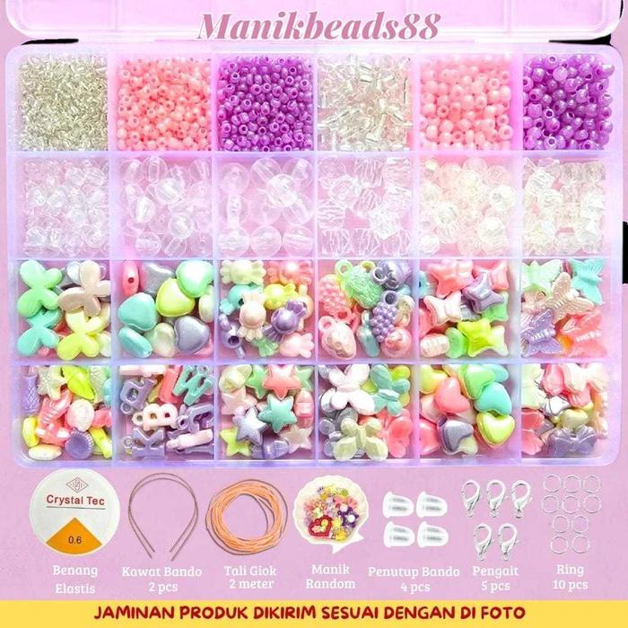 MB41 - Diy Pernak Pernik Gelang 1 Box Mute Manik Manik Pasir - Diy Manik Manik Gelang Aesthetic