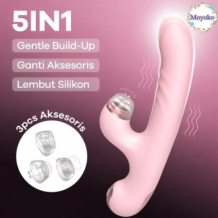 ROK PANJANG Moyoko-S-HANDE 5in1 Alat Pijat Wanita Alat Getar Aat Bantu Wanita Hisap Vibratorr Wanita