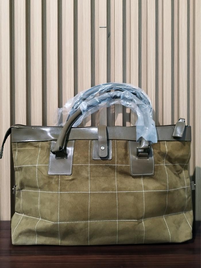(THRIFT) LUXURY CANVAS SLING BAG KOREAN BROWN VINTAGE