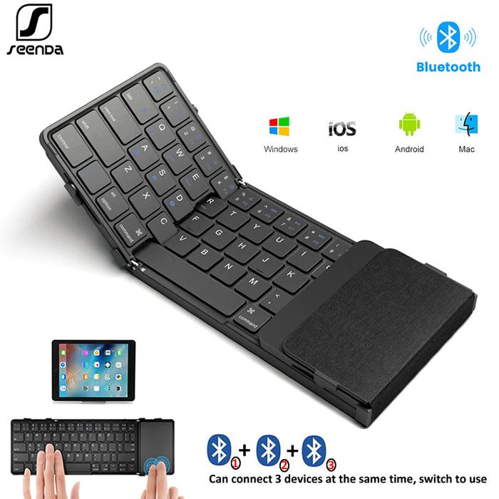 SeenDa Foldable Keyboard Tri-Folding Wireless Keyboard with Touchpad