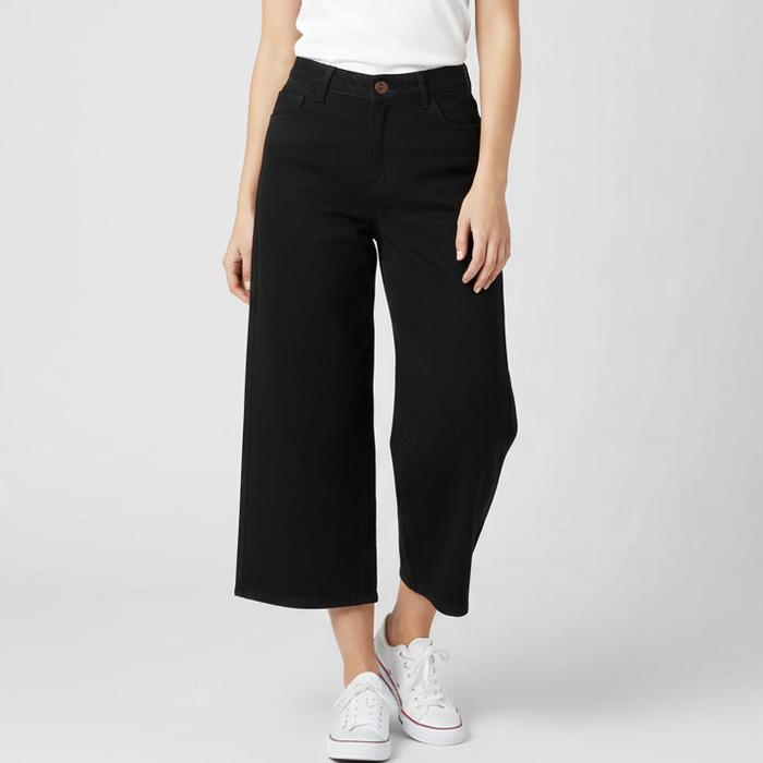 NEW RILLEY Celana Jeans Kulot Denim Wide Leg Bawahan Wanita