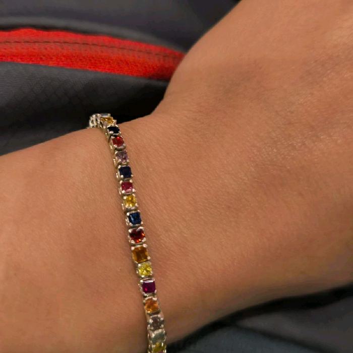sapphire fancy tennis bracelet