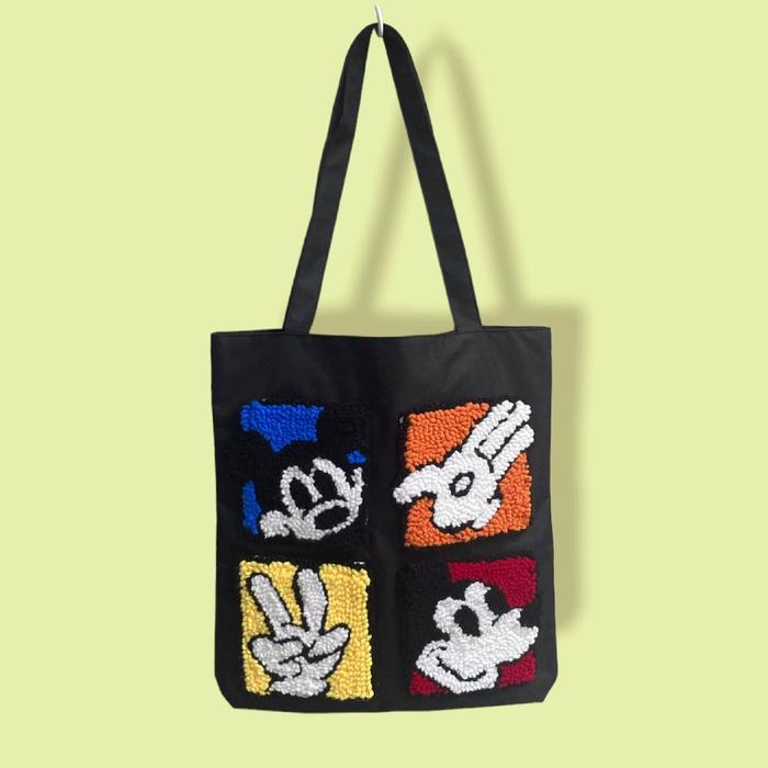 Totebag Wanita Punch Needle Mickey Mouse tote bag