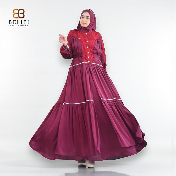 Clearance Sale - Gamis Kondangan Mewah Miray Series Elegan Rose Organza dan Brukat Mewah