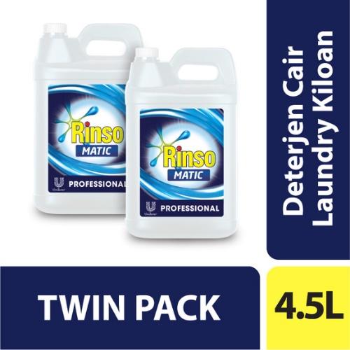 Rinso Matic Professional Deterjen Laundry Kiloan Cair 4.5 L Jerigen (x2)