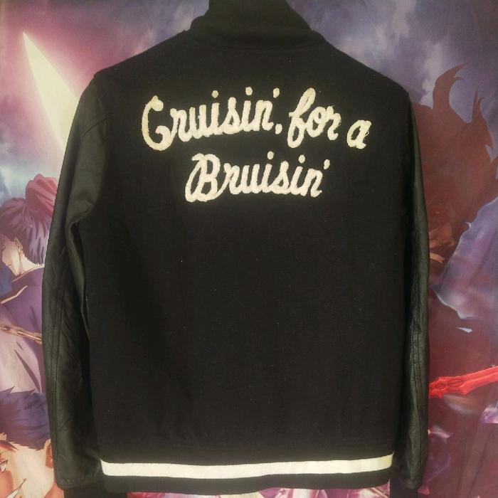 2000s Freak's Store Japan Leather Sleeve Varsity Jacket Jaket Kulit Atasan Baseball Mewah Original S