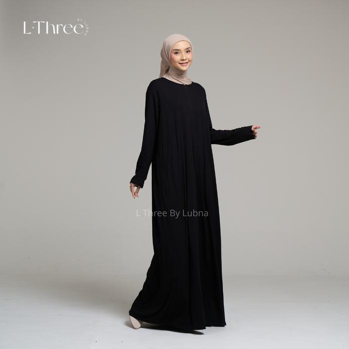 Gamis Inner Warna Black Kaos  Spandek Muslim Dewasa Hitam Nyaman  L Three By Lubna Wanita Inner Oute